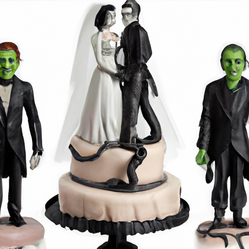 Frankenstein Wedding Cake Toppers