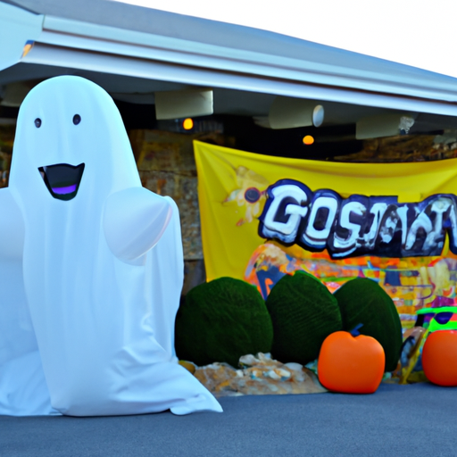 Ghost Holding A Pumpkin Outdoor Inflatables