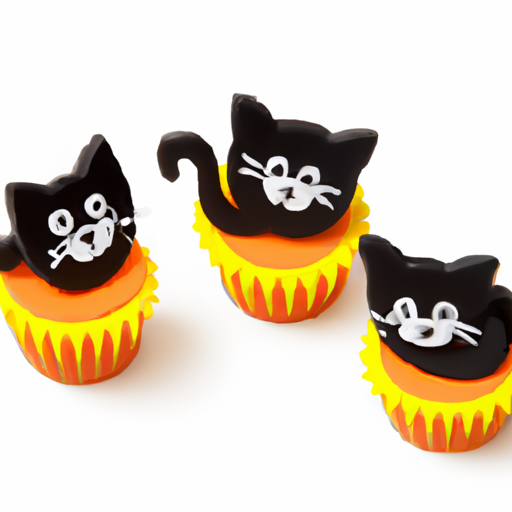 Halloween Cat Fondant Cupcake Toppers