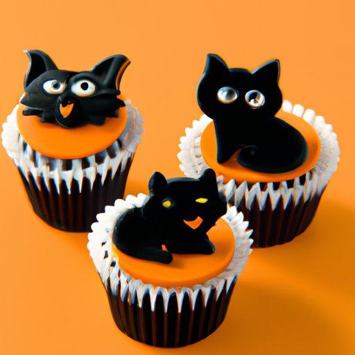 Halloween Cat Fondant Cupcake Toppers