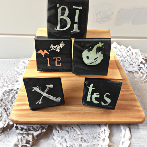 Primitive Style Halloween Wooden Blocks For Tiered Tray Decor By ALittleMiscellany